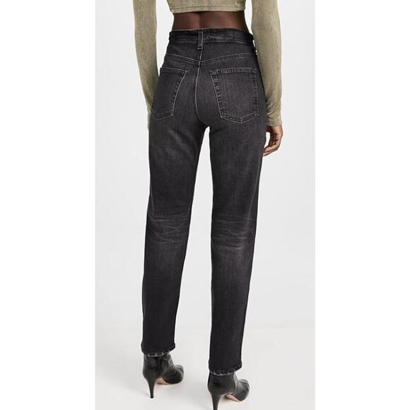 AG Adriano Goldschmied Jeans 27 Saige Straight Black Stretch High Rise Denim - Picture 2 of 11